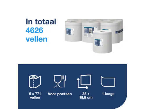 Poetspapier Tork M2 Advanced 1-laags 270m wit 473254