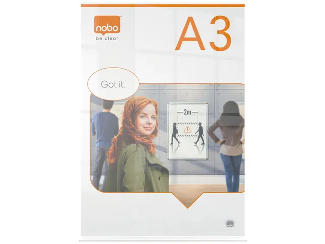 Infobord Nobo Premium Plus A3 acryl vrijstaand
