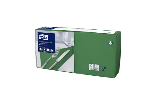 Tork 477413 Soft Lunchservet Advanced Donkergroen 33x33cm