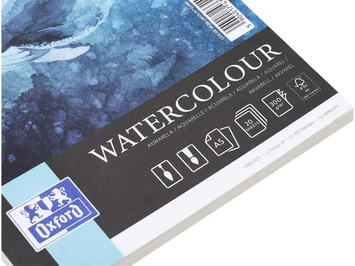 Aquarelblok Oxford Watercolour A5 20vel 300gr spiraal