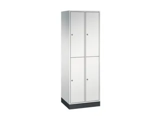 Dubbeldekse garderobekast,RAL 7035,HxBxD 1950x620x500mm,2x2vak. - 2