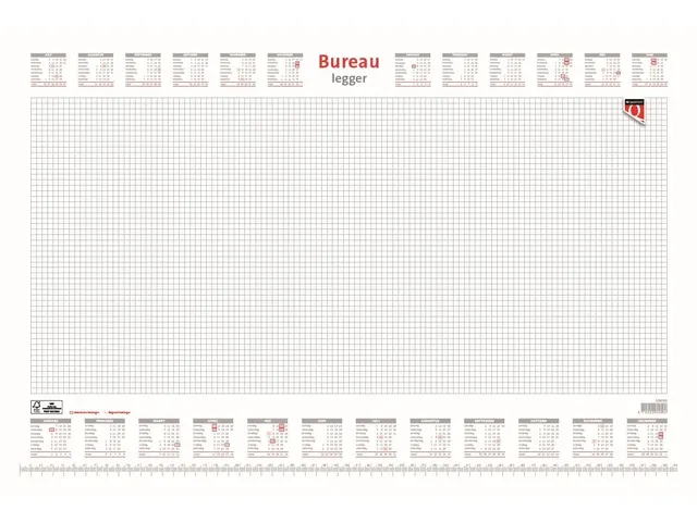 Bureau-onderlegblok 2026 Quantore ruit 56,5x36cm Wit kalender