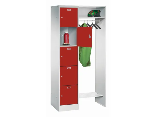 personeelsgarderobe cil.slot 1950x850x500mm 1x5 vakken 400mm RAL3000