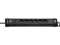 Stekkerdoos Brennenstuhl Premium 6vdig 2 USB H05VV-F 3G1.5 3m zw FR/BE