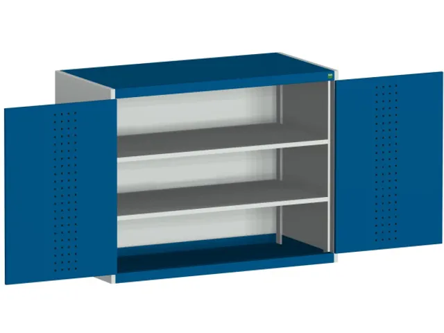 kast met geperforeerde platen,HxBxD 1000x1300x525mm,2xStalen bodem