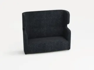 sofa,2-zits,geluidabsorberend,stof donkergrijs,HxBxD 1330x1570x760mm - 2