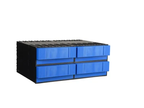 Combi-Ladensysteem Hxbxd 202X482X345Mm 4/4Behuizingen/laden Blauw