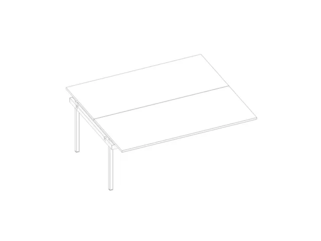 aanbouwtafel,v. benchtafel m. 4-voet,HxBxD 730x1800x1600mm,blad wit