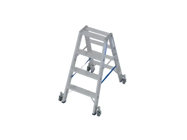Échelle Pliante Aluminium Double Accès Roulante L 1 71m 2x4marches