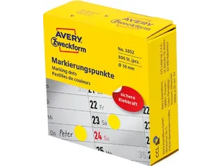 Avery marking dots, diameter 10mm, rol met 800 stuks, geel - 2