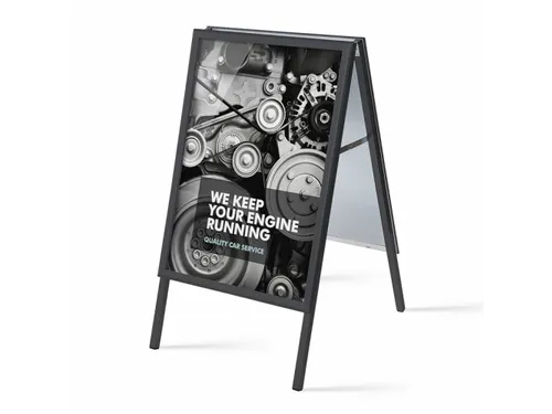 Stoepbord A1 Design Zwart Rechte Hoeken 32mm