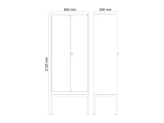 locker voor scheiding van kleding,HxBxD 2120x800x500mm,2vak - 3
