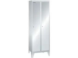 garderobekast,HxBxD 1850x600x500mm,2vak,vak B 300mm,cil.-slot,voeten