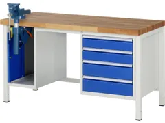 werkbank,HxBxD 840-1040x1500x700mm,beukblad,draagverm. 1250kg,4voeten