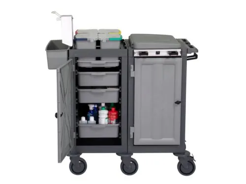 Reinigingswagen,2Kasten,2-4Zakhouders,4X6L Emmer,3Xopvanglegborden