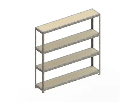 Breedvakstelling 1970x2000x400mm Vaklast 500kg 4 Houten Legborden