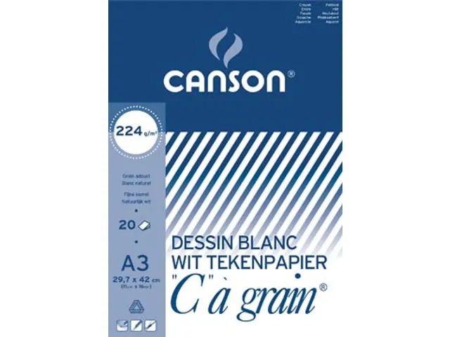 Canson wit Tekenpapier Grain A3 224 Gram