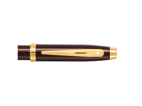 Balpen giftset Sheaffer 100 9370 glossy brown gold tone met creditcard