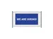 Hekwerkbanner 200x100 cm Blauw met Engelse Print WE ARE HIRING