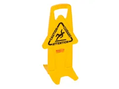 Waarschuwingsbord Meertalig Dubbelzijdig Geel 66cm Caution Wet Floor