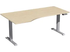 In hoogte verstelbaar bureau in vrije vorm,HxBxD 730-1230x1800x1000mm