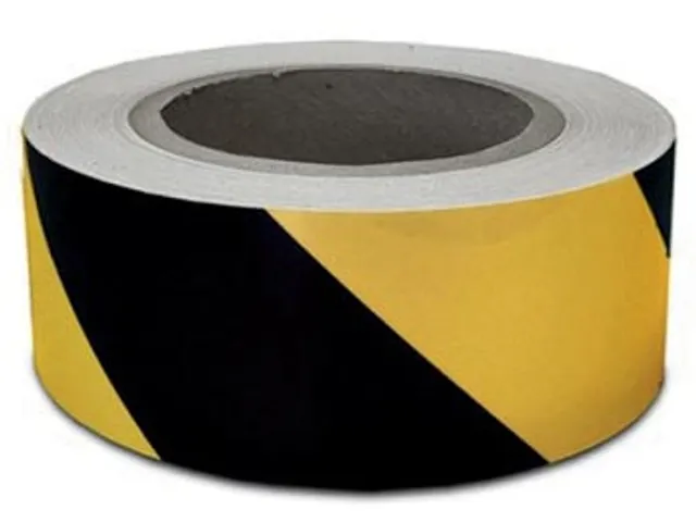 Ruban de signalisation, ft 50 mm x 60 m, noir/jaune