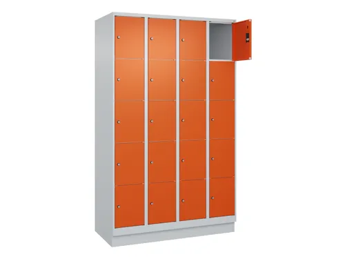 lockerkast,HxBxD 1950x1200x500mm,4x5vakken,vak B 300mm,cil.-slot