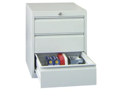 ladekast HxBxD 600x500x600mm 3laden slot RAL7035 front RAL7035