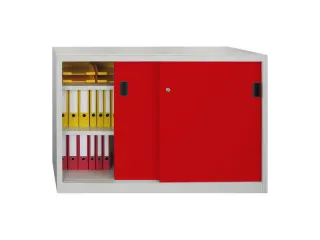 schuifdeurkast,HxBxD 1000x1500x500mm,RAL7035,front RAL3000 - 2