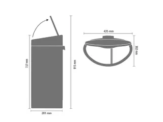 Touch Bin New Recycle Afvalbak 23+10 Liter Mat Staal - 2