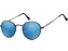 Zonnebril Montana met Revo blauw rond glas metaal mat zwart