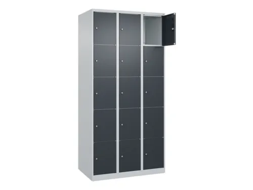 lockerkast,HxBxD 1850x900x500mm,3x5vakken,vak B 300mm,cil.-slot