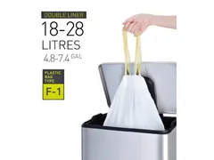 Afvalzak EKO MDPE type F1 met trekband 49x68cm 18-28L wit