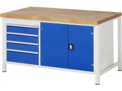 werkbank,HxBxD 840-1040x1500x900mm,beukblad,draagverm. 1250kg,4voeten