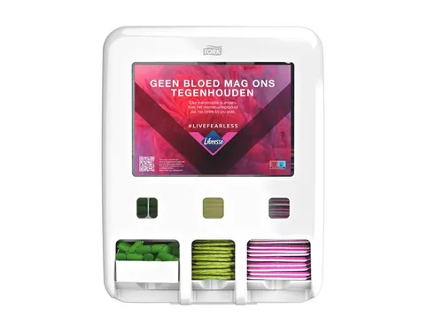 Dameshygiënedispenser Tork P1 P2 P3 wit 564050 voor menstruatieproduc