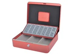 Geldkist Pavo met muntsorteerbak 300x238x90mm rood