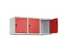 opzetkast,v. locker,3vak.,vak B 400mm,HxBxD 500x1200x500mm