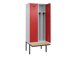 locker met bank,voor scheiding van kleding,HxBxD 2120x800x815mm,2vak