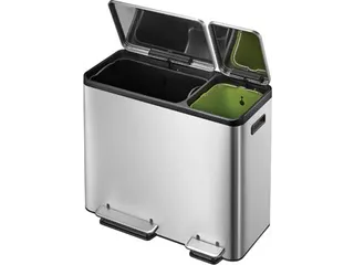 Ecocasa Recycler Pedaalemmer 30+15 Liter mat RVS - 2
