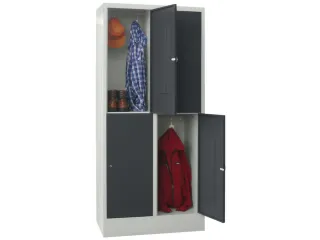 lockerkast,HxBxD 1850x800x500mm,2x2vakken,RAL7035,front RAL7016 - 2
