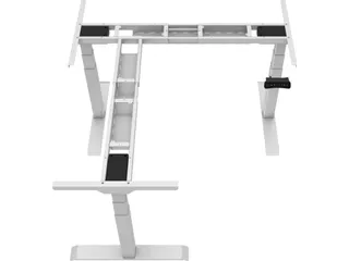 Elektrisch Verstelbaar Zit-Sta Frame Hoekbureau Wit - 3