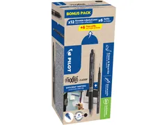 Frixion Ball Clicker 12 rollers 6+6 vullingen zwart