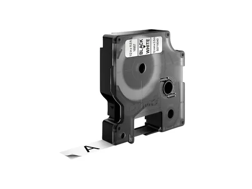Labeltape Dymo 16953 D1 718040 12mmx3.5m nylon zwart op wit S0718040