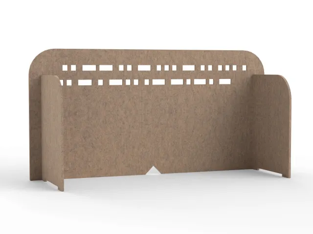 Akoestisch PET-vilt scheidingsscherm M 100x35cm beige