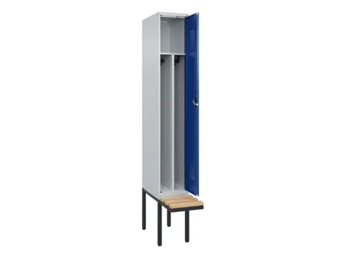 locker met bank,voor scheiding van kleding,HxBxD 2120x300x815mm,1vak