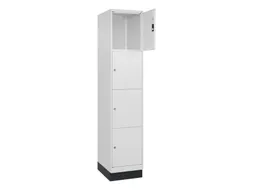 lockerkast,HxBxD 1950x400x500mm,1x4vakken,vak B 400mm,cil.-slot,sokkel