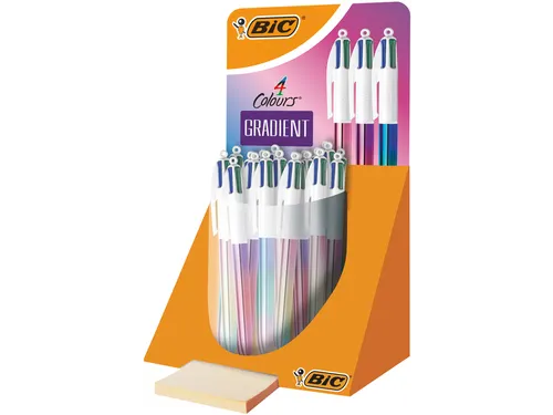 Balpen Bic 4kleuren gradient medium assorti