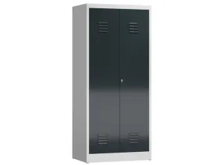 Lockerkast 1800x800x500mm 2 vakken, klinksluiting, RAL7016 - 1