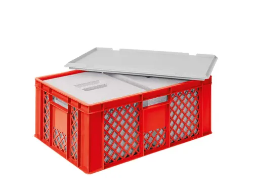 Euronorm-stapelbak,m. 2isoleerboxen,HxLxB 240x600x400mm,43/10,4l,HDPE