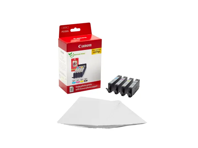 Canon CLI-581 Inktcartridge + 50 Vel 10x15 Fotopapier